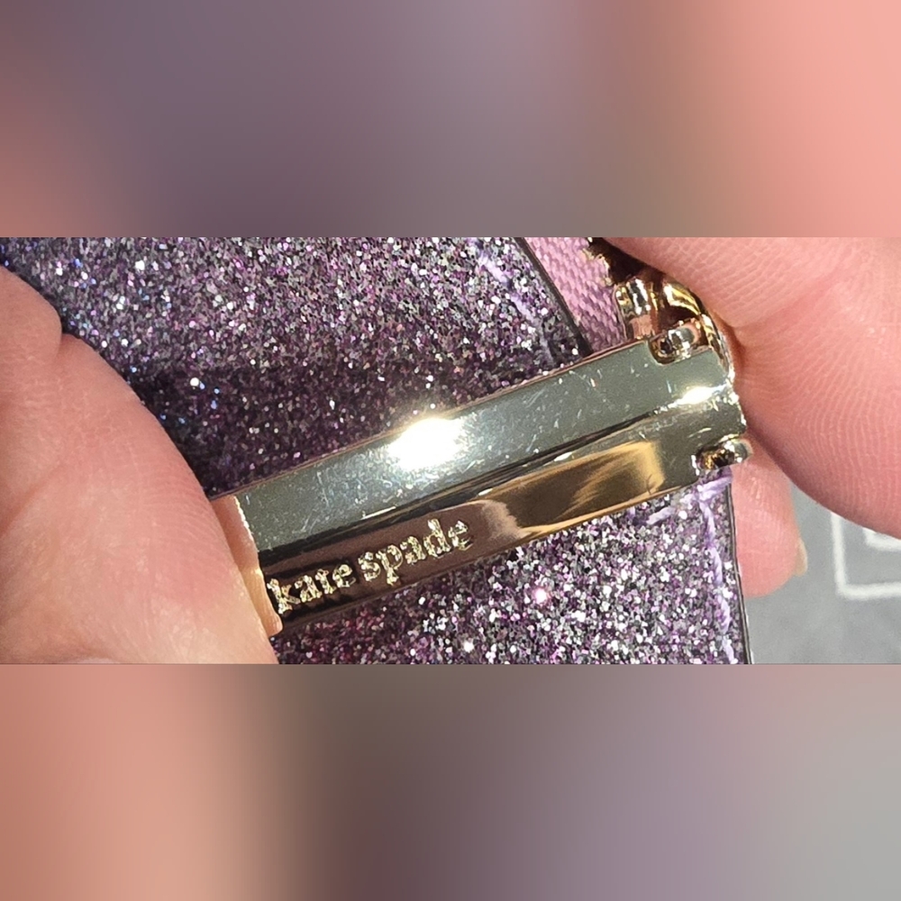 Kate Spade Small Dome Cosmetic Case In Lilac Glitter - Picture 2 of 5